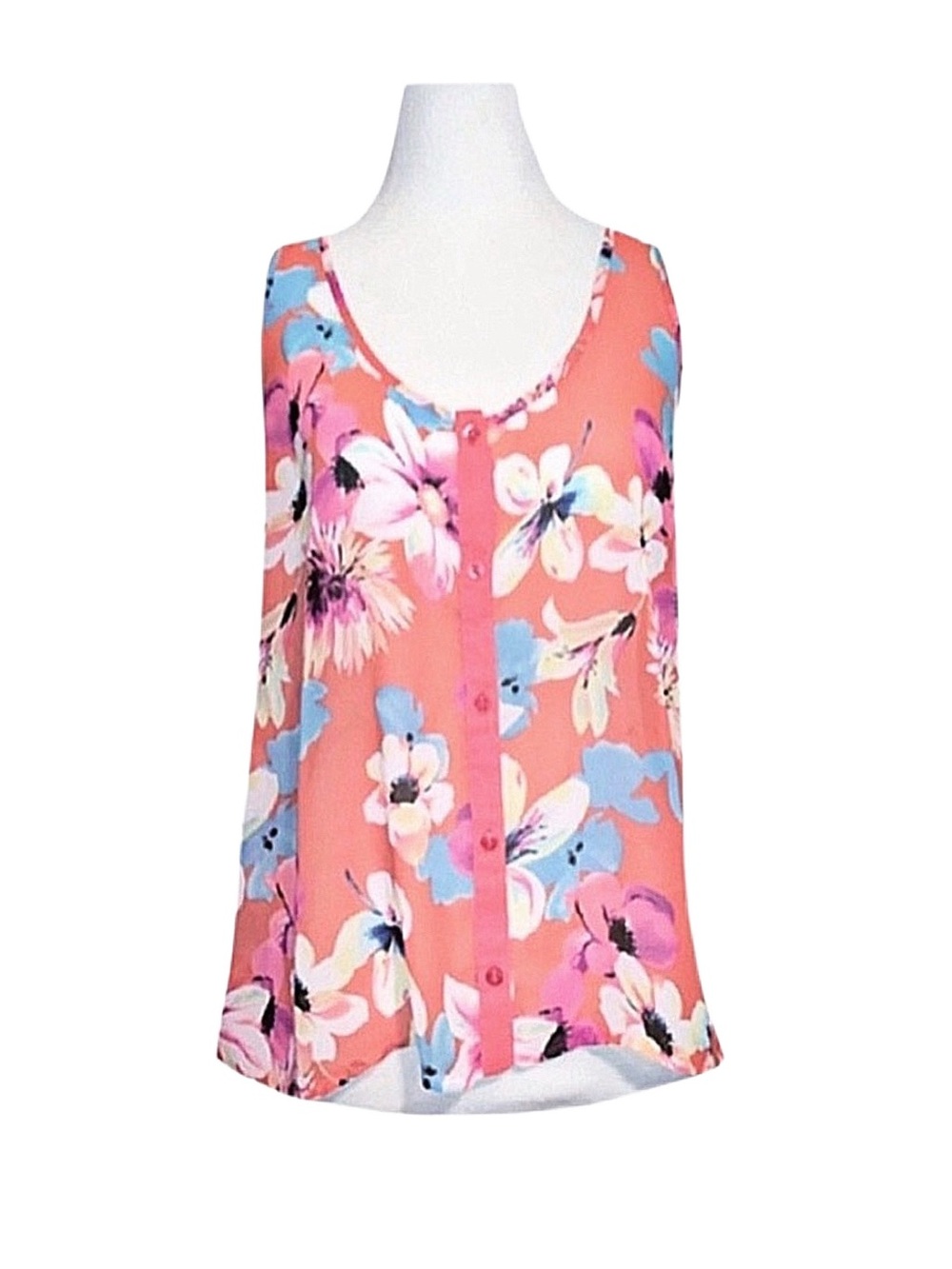 CANDIE'S Women's Floral Sheer Tank Top